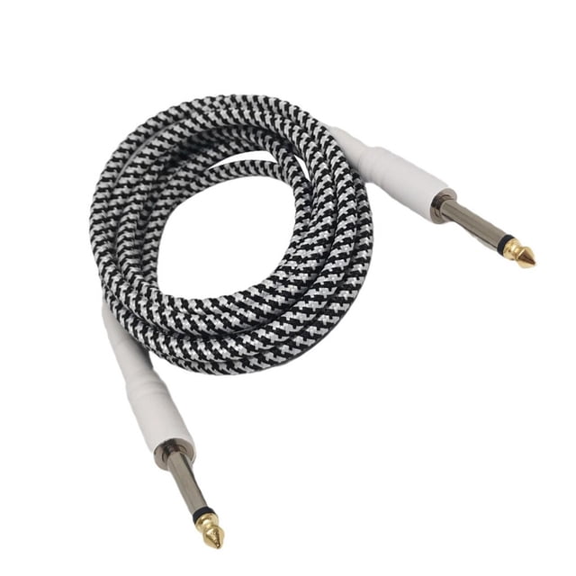 Câble de Guitare 6.35mm Réduction de Bruit pour Guitare Blanche Basses Profondes Instruments de Musique 1 Mètre