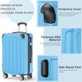 thumbnail image 2 of Sunbee 3 Piece Luggage Sets Hardshell Lightweight Suitcase with TSA Lock Spinner Wheels, Light Blue, 2 of 8