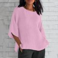 thumbnail image 1 of Blouses Grande Taille pour Femmes T-Shirts Liquidation Manches Courtes Col Rond Coton Ample Blouse, 1 of 6