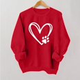 thumbnail image 1 of Styesk Chemises à Manches Longues pour Femmes Imprimé Cœur Hauts Confortables Doux Col Rond T-Shirts Chandail Mode Léger Chandail en Molleton Graphique de la Saint-Valentin Hauts Décontractés, 1 of 2