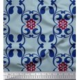 thumbnail image 1 of Soimoi Silk Fabric Floral & Filigree Damask Decor Fabric Printed Yard 42 Inch Wide, 1 of 3