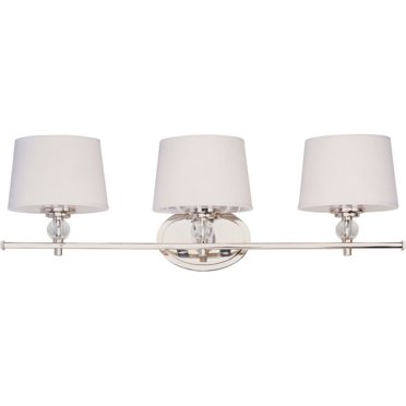 Maxim 12763WTPN Rondo Lampe de Bain 3 Lumières avec Abat-Jour Blanc
