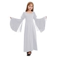 thumbnail image 1 of Doomiva Robe Renaissance Rétro à Manches Cloche pour Filles Enfants Costume Médiéval Halloween Cosplay Longue Robe Maxi Blanche 6, 1 of 7