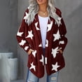 thumbnail image 4 of KIHOUT Womens Winter Long Sleeve Solid Fuzzy Fleece Open Front Hooded Cardigans Jacket Coats Outerwear with Pocket, 4 of 9
