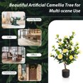 thumbnail image 4 of Gymax 38'' Artificial Camellia Tree Faux Floral Plant Fake Tree for Decoration Yellow, 4 of 7