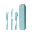 thumbnail image 1 of Stainless Steel Knife Fork Spoon Set Portable Travel Cutlery Set with Carrying Case 3 Piece, 1 of 6