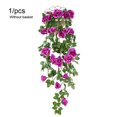 thumbnail image 2 of ziyahi Artificial Rose Garland Simulation Flower Vine Floral Decor Wall Hanging Plastic artificial Flower Rattan, Purple, 2 of 7