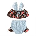 thumbnail image 1 of Baby Girl Cute Design Mermaid Swimsuits 2 Piece Ruffle Split Swimwear for 1-5 Years Old, 1 of 1