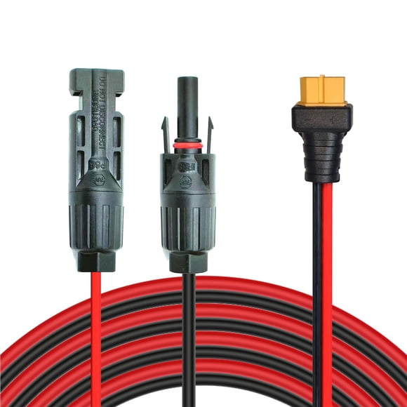 Câble 12AWG 12 Pieds Solaire vers XT60, Câble de Charge Panneau Solaire Magiktech avec Adaptateur Femelle XT60 pour Centrales Électriques Générateurs Solaires