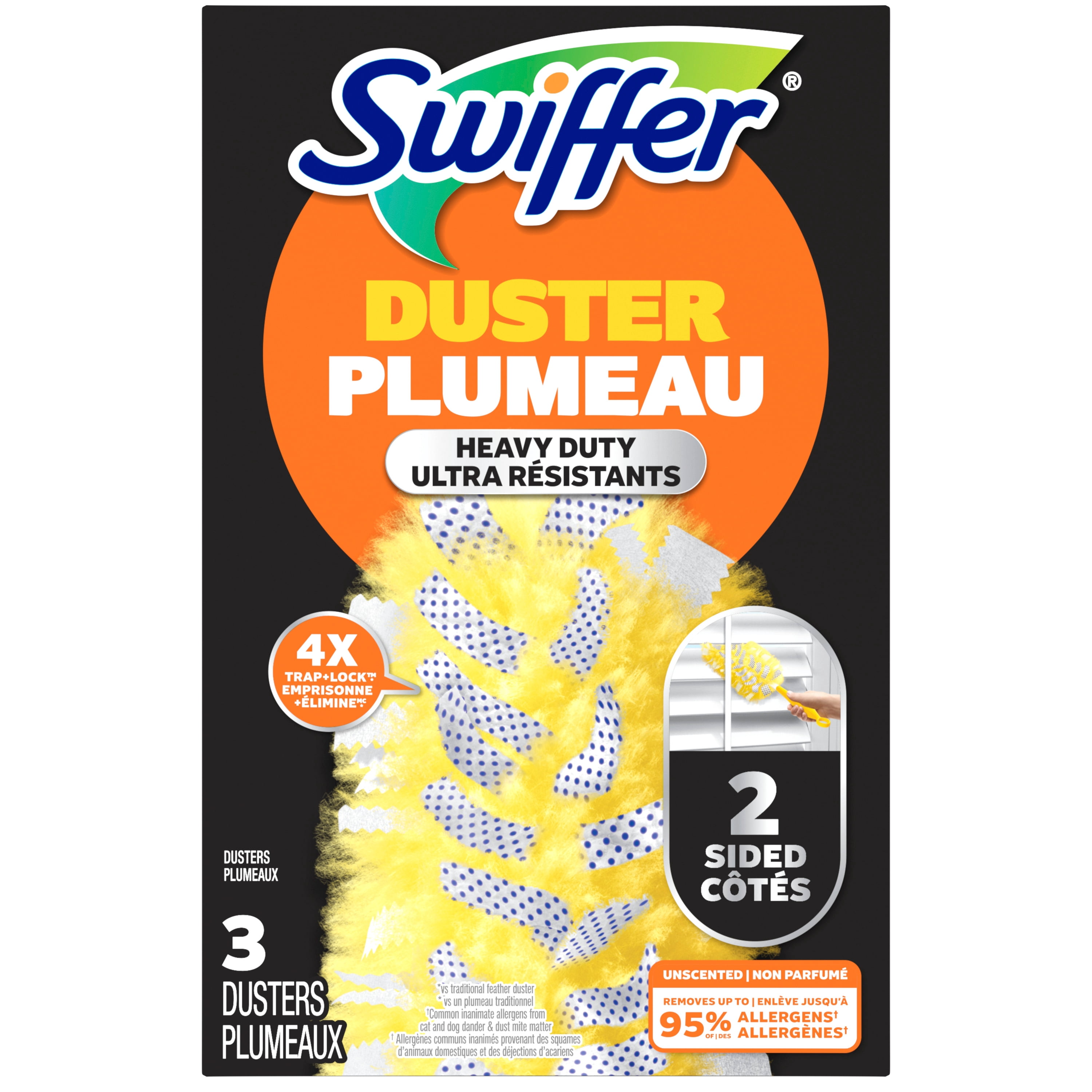 Swiffer Dusters Heavy Duty Multi-Surface Duster Refills for Cleaning, Unscented, 3 Count