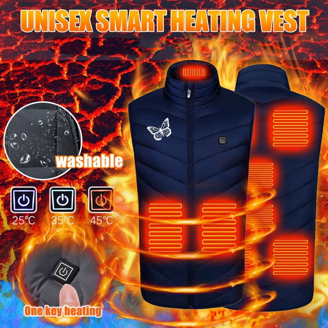 EQWLJWE Womens Heated Vest Smart Controller Sleeveless Floral Print Lights Out Design Lightweight Heating Vest (Battery Pack Not Included) Heated Vest for Women Rechargeable Halloween Costumes for Women Plus Size