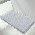 thumbnail image 1 of ORUYROP Memory Foam Bath Mat Large Size, Soft and Comfortable, Super Water Absorption, Non-Slip, Thick, Machine Wash, Easier to Dry for Bathroom Floor Rug (31.5 x 19.8 Inch, Silver), 1 of 7