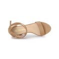 thumbnail image 4 of BLISSFUL STEP Women's Lace Up and Ankle Strap Block Heel Sandals Nude 11, 4 of 7