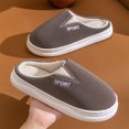 thumbnail image 2 of Mens and Womens Furry Slippers Cloth Cover Solid Color Memory Foam Thick Bottom Soft Sole Waterproof Comfortable Non-Slip Warm Winter Home Slippers Coffee, 2 of 7