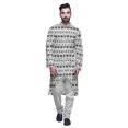 thumbnail image 1 of Atasi Cotton Slub Printed Fashion For Men Asymmetric Button Down Kurta For Men, 1 of 5