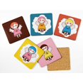 thumbnail image 2 of Inkdotpot Set of 6 Drink Coasters DecorativeNon,SlipCork Base4-inch Square PrintedCoastersEasy Clean- Angels, 2 of 8