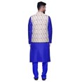thumbnail image 3 of Atasi Ensemble Kurta Pyajama en Soie Dupion Ethnique avec Veste Nehru Imprimée pour Hommes, 3 of 3