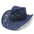 thumbnail image 1 of Chapeau de Cowboy Western d'Été Design en Paille Modelable pour Hommes et Femmes Accessoires de Mode Extérieure, 1 of 2