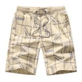 thumbnail image 2 of EGNMCR Mens Swim Trunks , Fashion Men's Pocket Zipper Buttons Print Leisure Time Tooling Short Pants, Fathers Day Gifts, 2 of 3