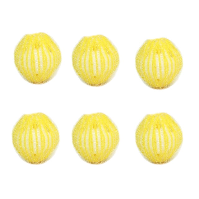 weibbin 6 Pcs Épilateur pour Poils d'Animaux pour Balles de Sécheuse à Lessive, Attrape-Poils de machine à Laver en nylon Réutilisable Jaune. Conçu pour Enlever les Poils d'Animaux, les Peluches et les Peluches des Vêtements pendant le Lavage. Chaque Balle Mesure 3,5 cm et Présente une Conception Texturée unique pour un Nettoyage Efficace.