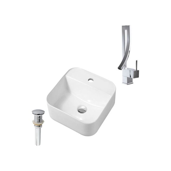 DROP Bath and Kitchen DR091276 Bathroom Vessel Sink Set