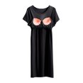 thumbnail image 5 of Besolor Chemises de Nuit Grande Taille pour Femmes Été Confortables à Manches Courtes Col Ras du Cou Vêtements de Nuit Chemises de Sommeil Robe de Nuit, 5 of 5