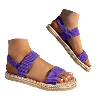 Mepaouo Womens Walking Sandals Elastic Strap Non Slip Flip Flops Summer Beach Pool Dressy Flat Shoes