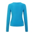 thumbnail image 4 of T-Shirts pour Femmes 2025, T-Shirts Femmes, T-Shirt de Compression à Manches Longues Uni pour Femmes Col Rond T-Shirt Chaud à Manches Longues Femmes Coupe Ajustée T-Shirt de Superposition à Manches Longues, 4 of 8