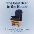 thumbnail image 2 of Foundations Lullaby Wood Base Glider Nursery Rocking Chair, Padded Armrests & Storage Pockets, Natural/Blue, 2 of 8