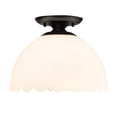thumbnail image 1 of Dorinda 1-Light Semi-Flush in Matte Black with Opal, 1 of 10