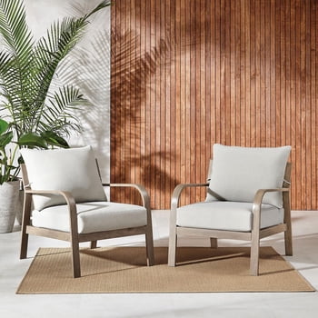 Better Homes & Gardens Prado 2-Piece Steel Outdoor Club Chair Set with Cushions, Brown
