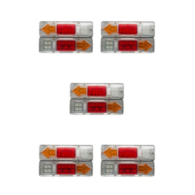 maskred 2pack/lot Durable LED Truck Tail Light Bar For Trucks And Trailers 24v white cover 5Set