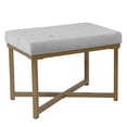 thumbnail image 1 of HomePop Velvet Tufted Ottoman with Metal Base, Silver, 1 of 2