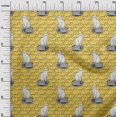 thumbnail image 3 of oneOone Viscose Chiffon Mustard Yellow Fabric Animal Cat With Text Texture Craft Projects Decor Fabric Printed By The Yard 42 Inch Wide, 3 of 4