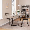 thumbnail image 2 of Dining Table Set for 2, Round Kitchen Table and 2 Chairs, Metal Frame, 3 Piece Kitchen Table Set for Small Space, Apartment, Studio, 2 of 7