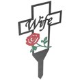 thumbnail image 2 of Cemetery Cross Stake Metal Memorial Stake Cross Yard Stake Sign Cemetery Decor for Wife, 2 of 9