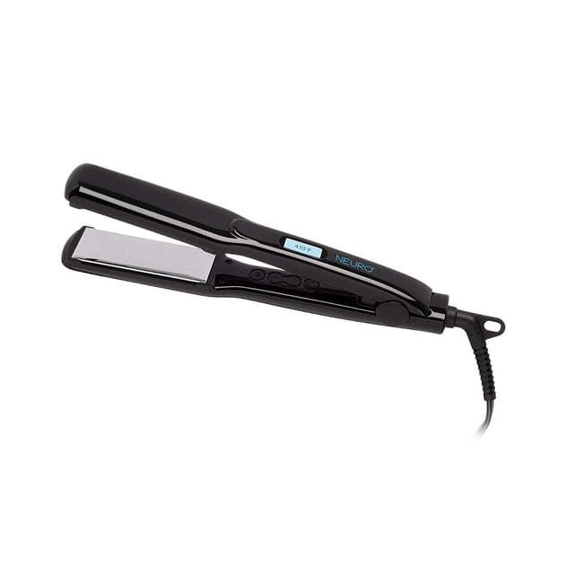 Paul Mitchell Neuro Smooth XL Flat Iron, 1.5-inch hair straightener with adjustable temperature control, premium IsoTherm titanium plates, and SmartSense microchip for fast heat recovery. Ideal for smoothing, flips, and waves with cushioned plates and beveled edges. Dual voltage for worldwide use.
