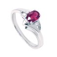 thumbnail image 3 of 5/8ct Oval Ruby & Diamond Ring 14K White Gold, 3 of 4
