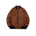 thumbnail image 3 of Faithtur Men's Bomber Flight Jacket Casual Patchwork Fall Winter Coats Zipper Closure Outwear, 3 of 5