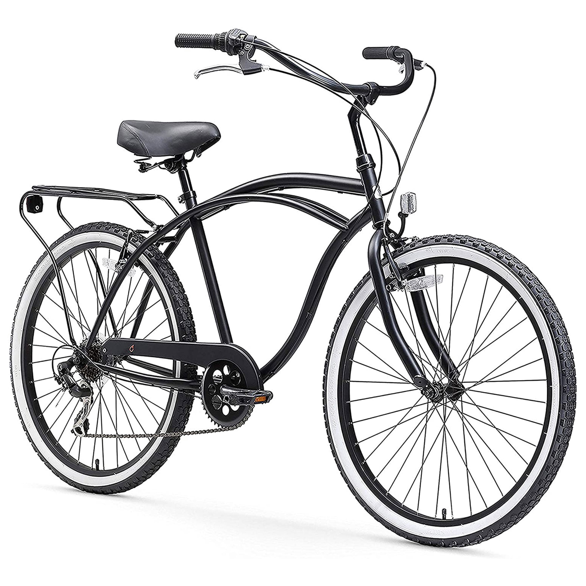 sixthreezero Men's Around the Block 1 Speed Beach Cruiser Bicycle, Black