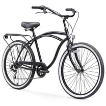 schwinn sanctuary cruiser bicycle 26 inch wheels 7 speed Mikko 26in wide tires provide stability and a smooth ride Schwinn Mikko Adult Beach Cruiser