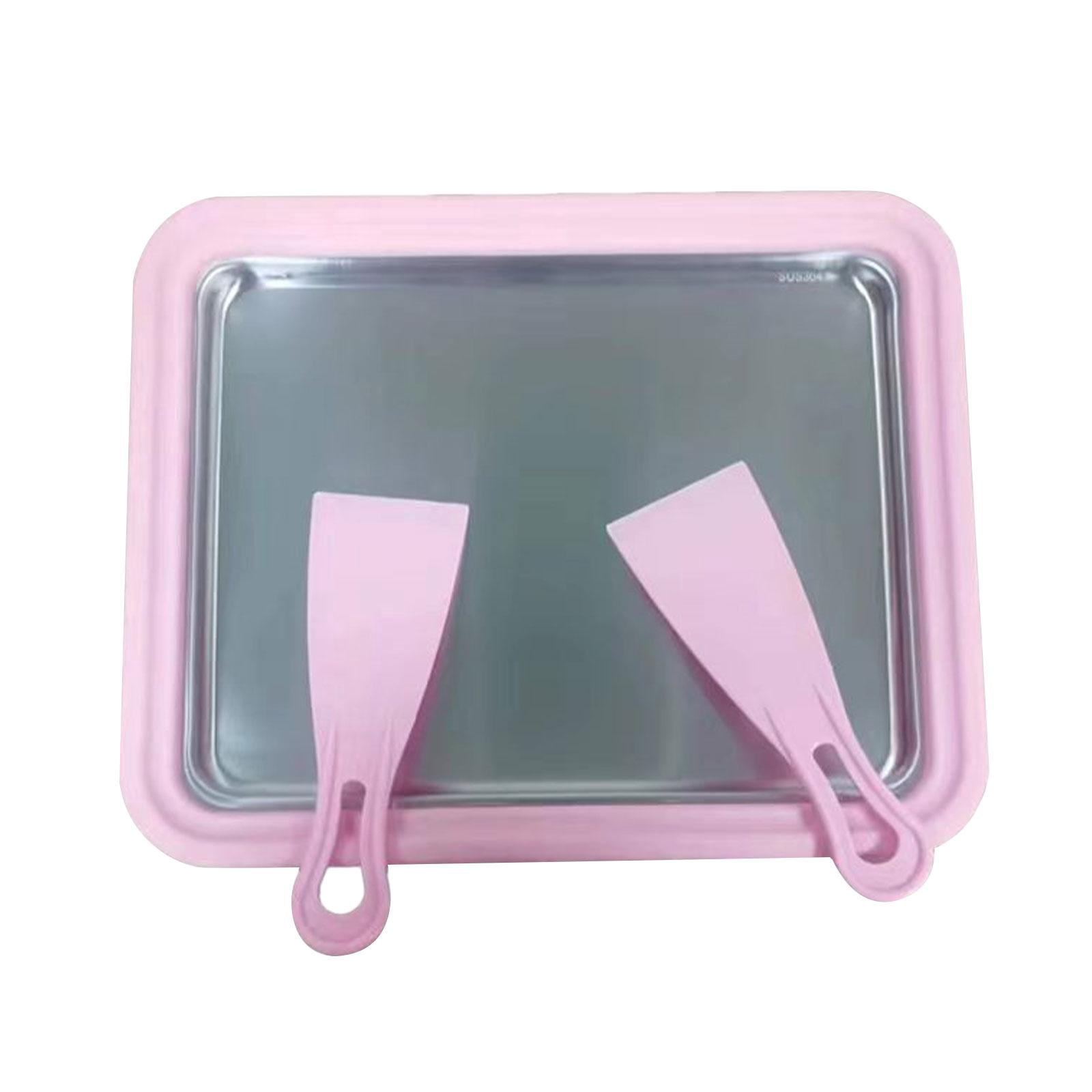 Lipstore Cold Pan Plate DIY Ice Cream Plate Maker for Soft Serve Gelato Frozen Yogurt Pink