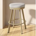 thumbnail image 4 of Amisco Swice 30 in. Swivel Bar Stool - Light Grey Polyester / Golden Metal, 4 of 5