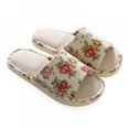 thumbnail image 3 of Pantoufles d'Intérieur en Coton à Fleurs Antidérapantes Décontractées pour Hommes et Femmes, 3 of 7