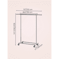 thumbnail image 3 of SONGMICS Clothes Rack with Wheels, Heavy-Duty Clothing Rack for Hanging Clothes,  with Extendable Hanging Rail, 220 lb Load Capacity, Silver UHSR13S, 3 of 9