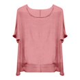 thumbnail image 4 of T-Shirts Femmes Mini T-Shirt d'Été à Manches Courtes Uni Décontracté Ample en Lin - Hontri, 4 of 4