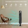 thumbnail image 3 of 40" Tower Fan with Remote & 12H Timers, 75° Oscillating Quiet Cooling Fans with 3 Speeds, 3 Modes, Touch Control Standing Fan, Black, 3 of 10