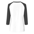 thumbnail image 5 of TSADFHJI Chemise Noire à Manches Longues pour Femmes Col en V Manches 3/4 Haut d'Été Décontracté Polyvalent Raglan Col Rond Chemise Décontractée Haut S Gris Foncé, 5 of 5