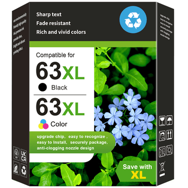 Encre 63TG Compatible pour Cartouche d'Encre d'Imprimante HP 63 pour HP Officejet 3830 4650 5200 5255 Envy 4520 Encre d'Imprimante