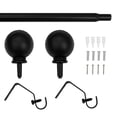 thumbnail image 4 of Mainstays 1/2” Matte Black Ball Adjustable Curtain Rod, 28”-48”, 4 of 4